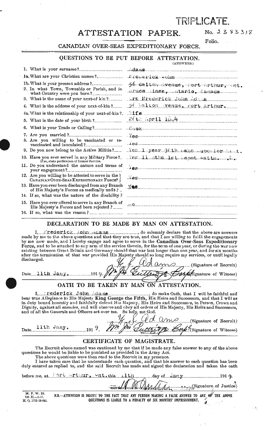 Personnel Records of the First World War - CEF 202698a