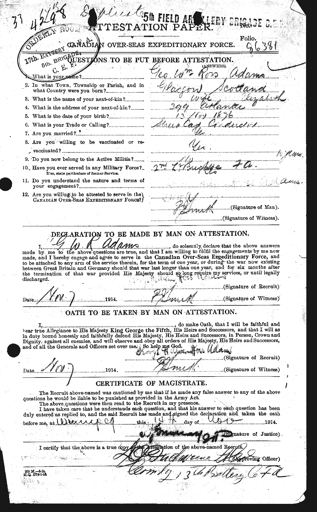 Personnel Records of the First World War - CEF 203128a
