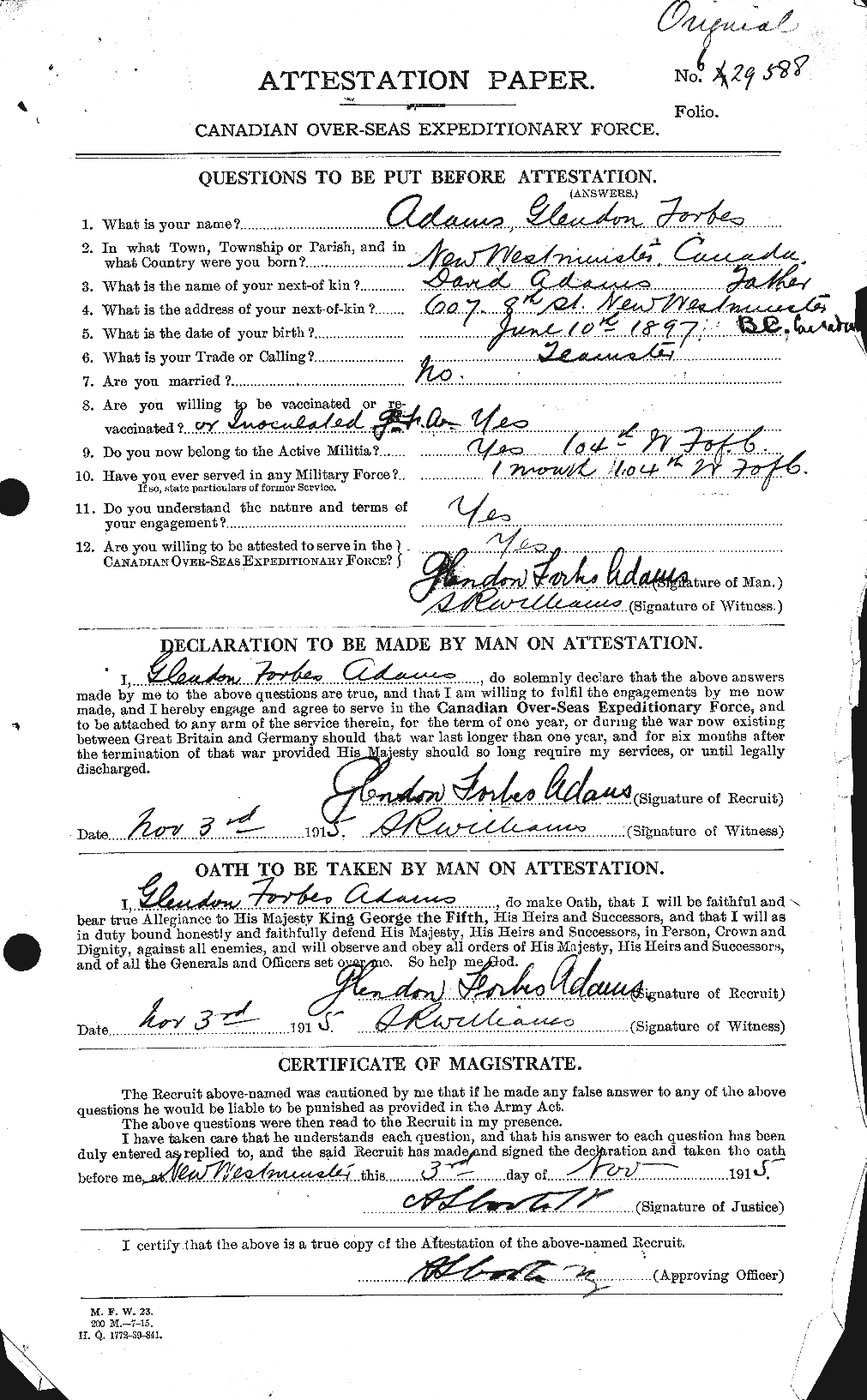 Personnel Records of the First World War - CEF 203133a