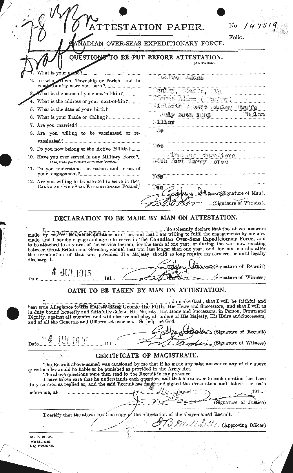 Personnel Records of the First World War - CEF 203134a
