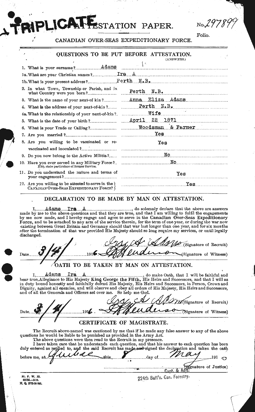 Personnel Records of the First World War - CEF 203214a
