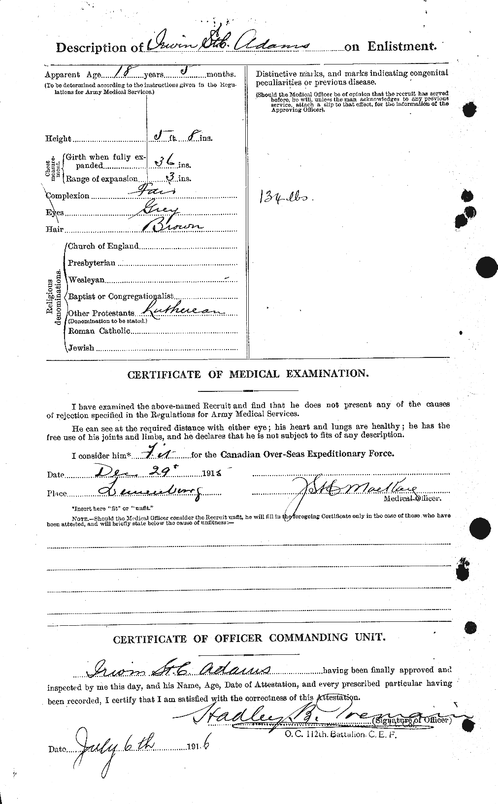 Personnel Records of the First World War - CEF 203215b