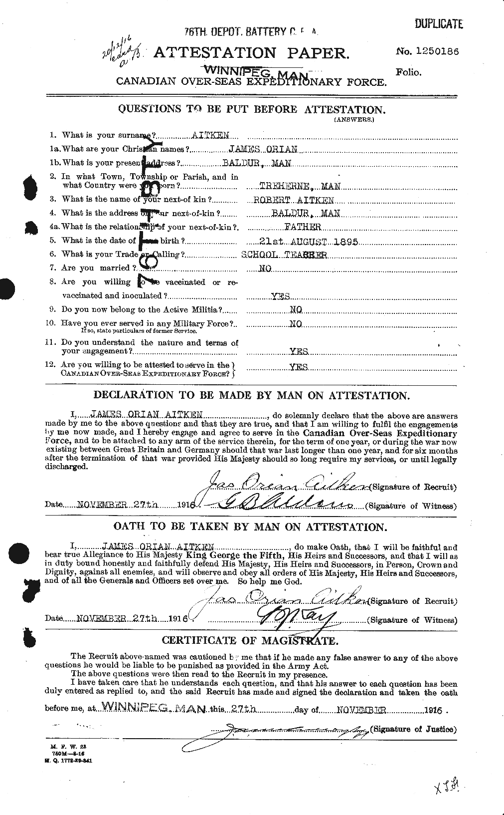 Personnel Records of the First World War - CEF 203389a