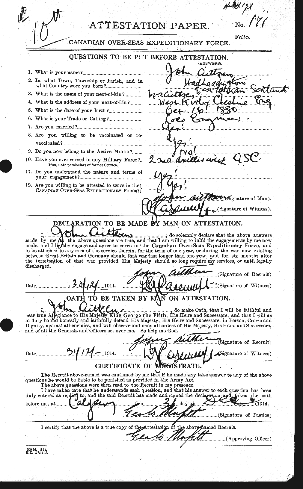 Personnel Records of the First World War - CEF 203399a
