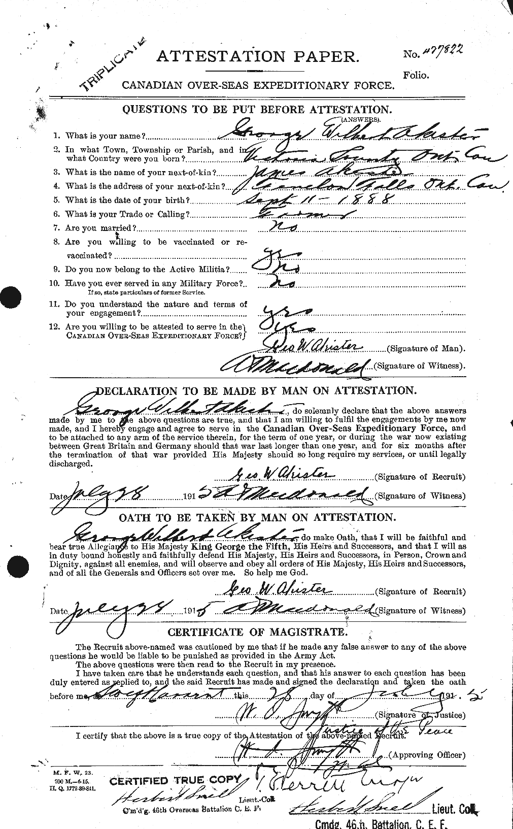 Personnel Records of the First World War - CEF 203585a