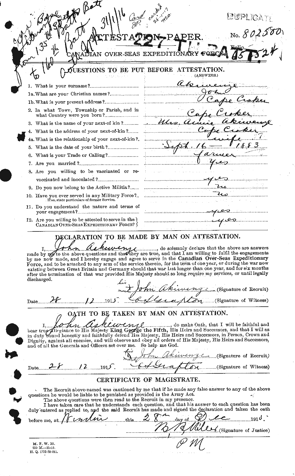 Personnel Records of the First World War - CEF 203590a