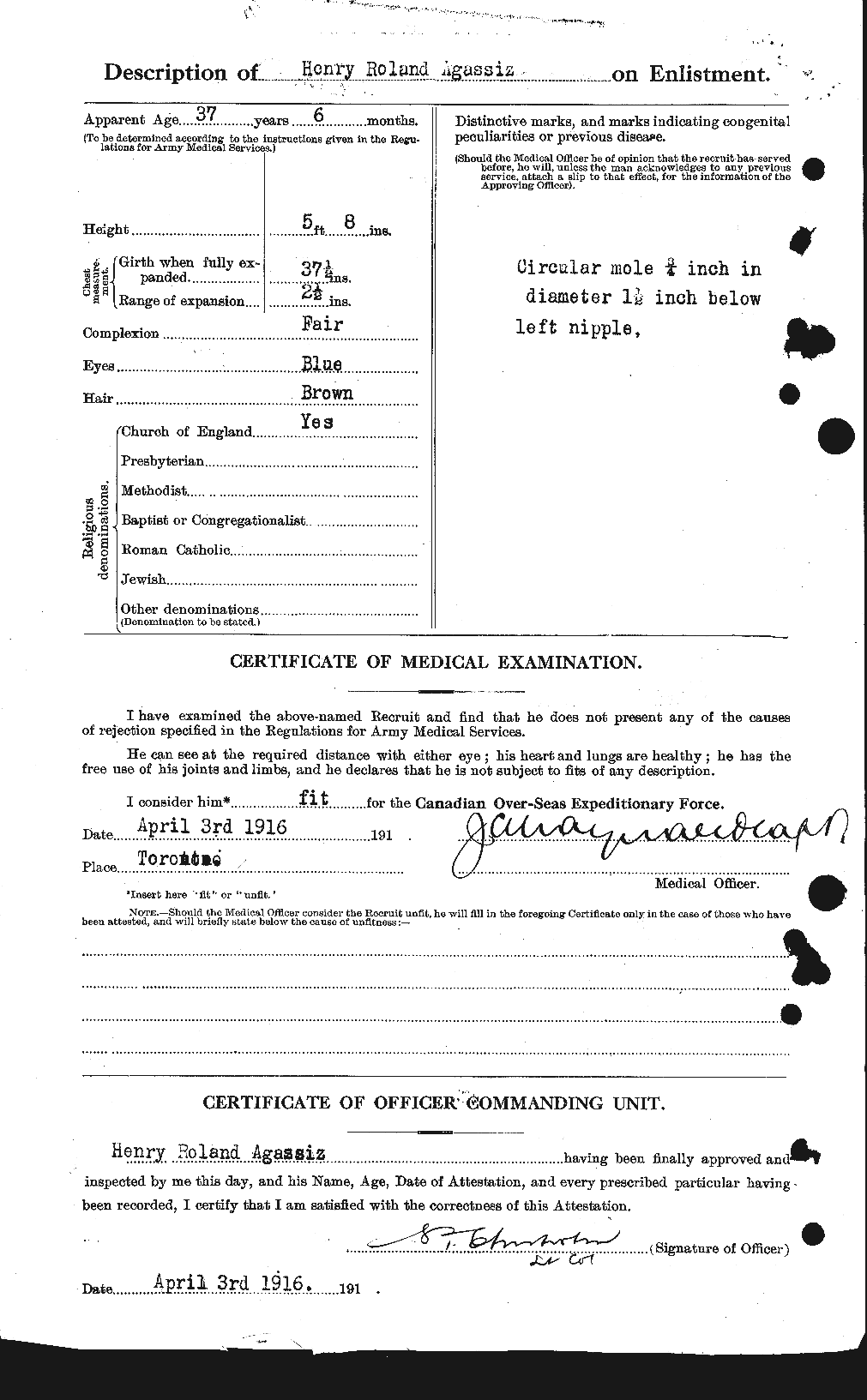 Dossiers du Personnel de la Première Guerre mondiale - CEC 203698b
