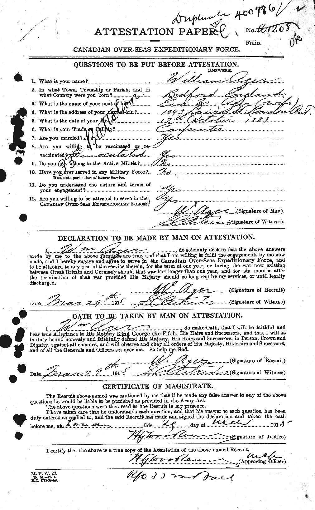 Personnel Records of the First World War - CEF 203712a