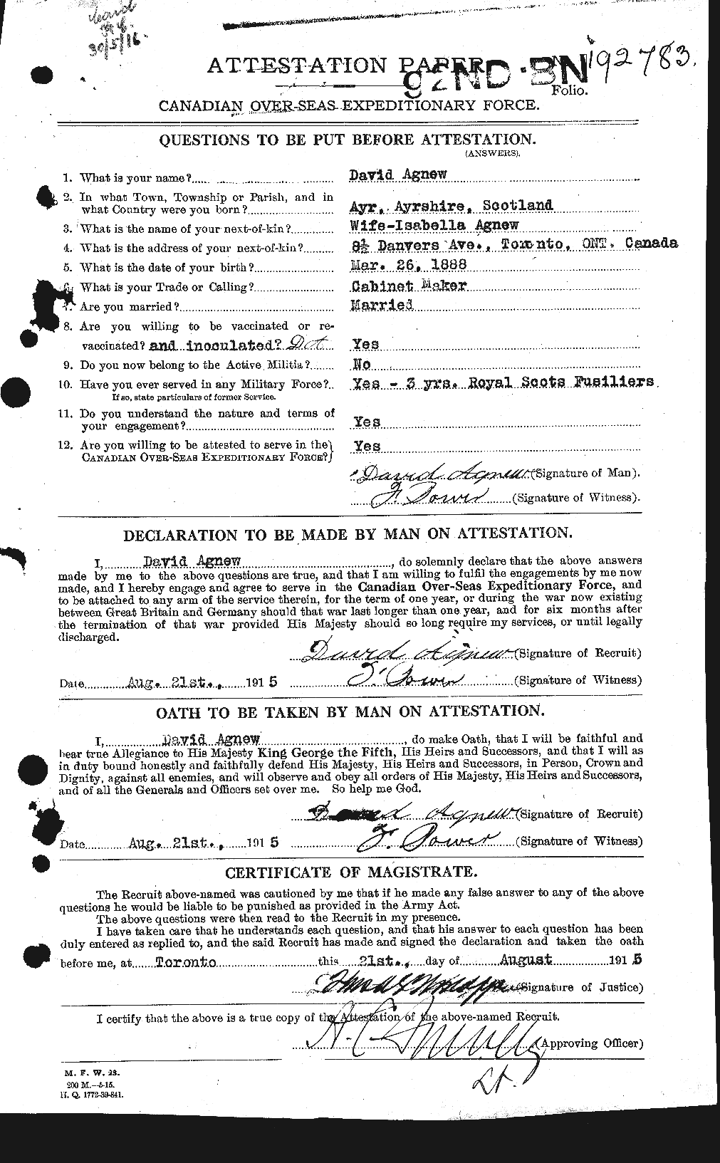 Personnel Records of the First World War - CEF 203749a