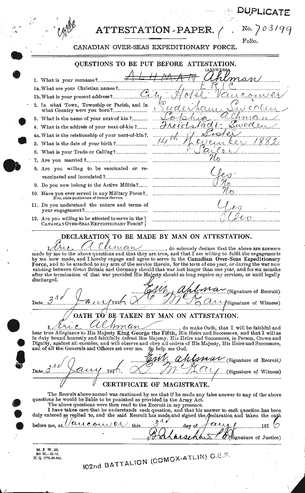 Personnel Records of the First World War - CEF 203905a