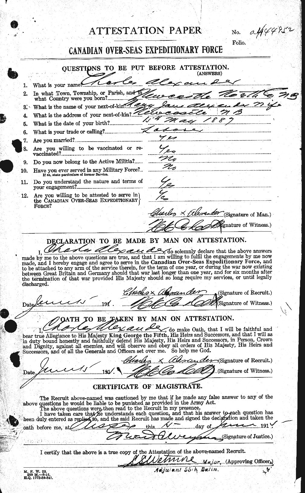 Personnel Records of the First World War - CEF 203934a