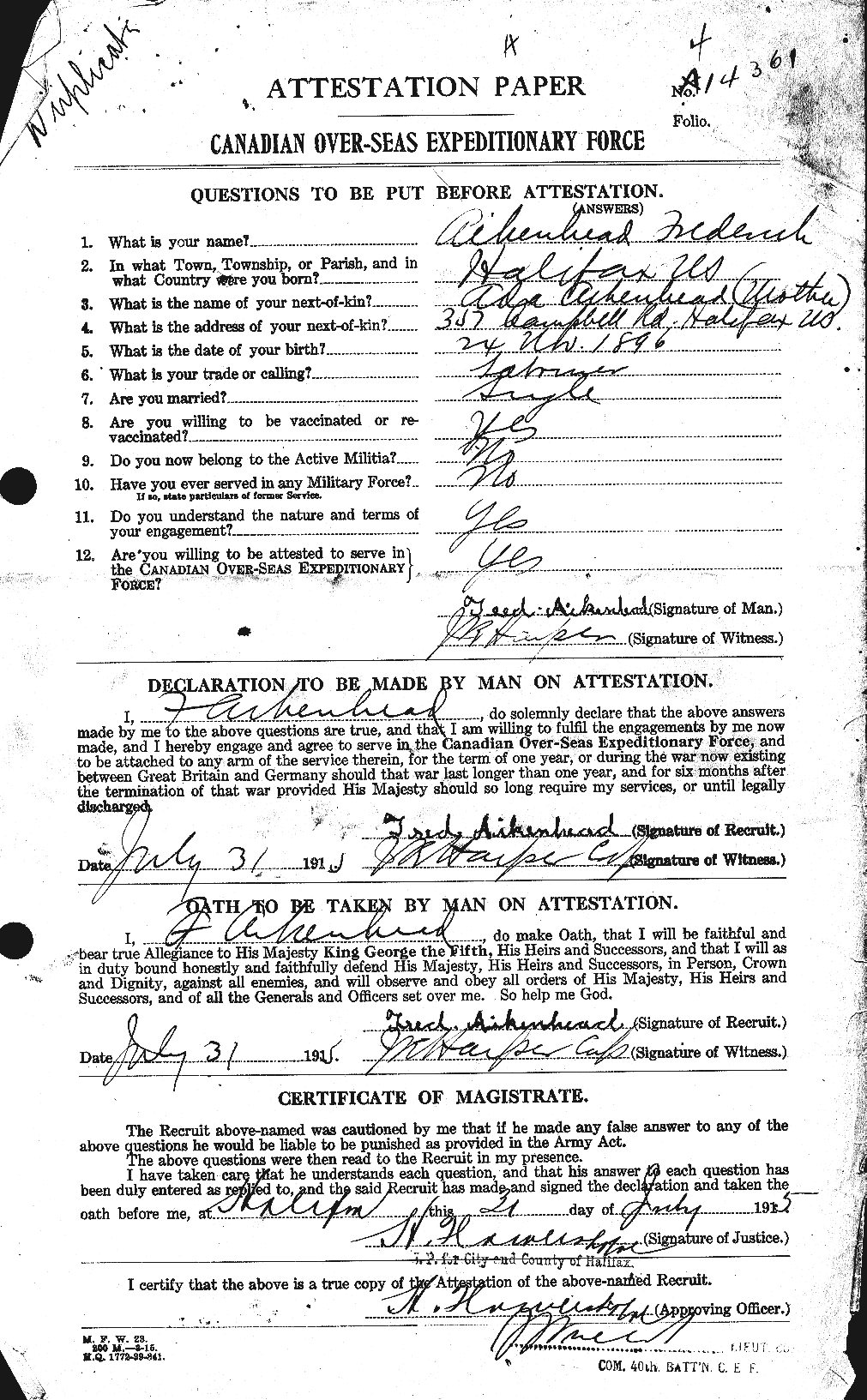 Personnel Records of the First World War - CEF 204128a