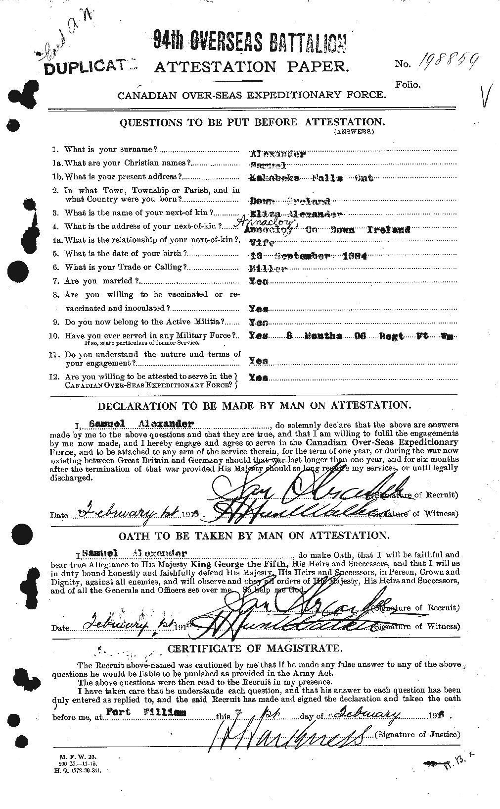 Personnel Records of the First World War - CEF 204354a