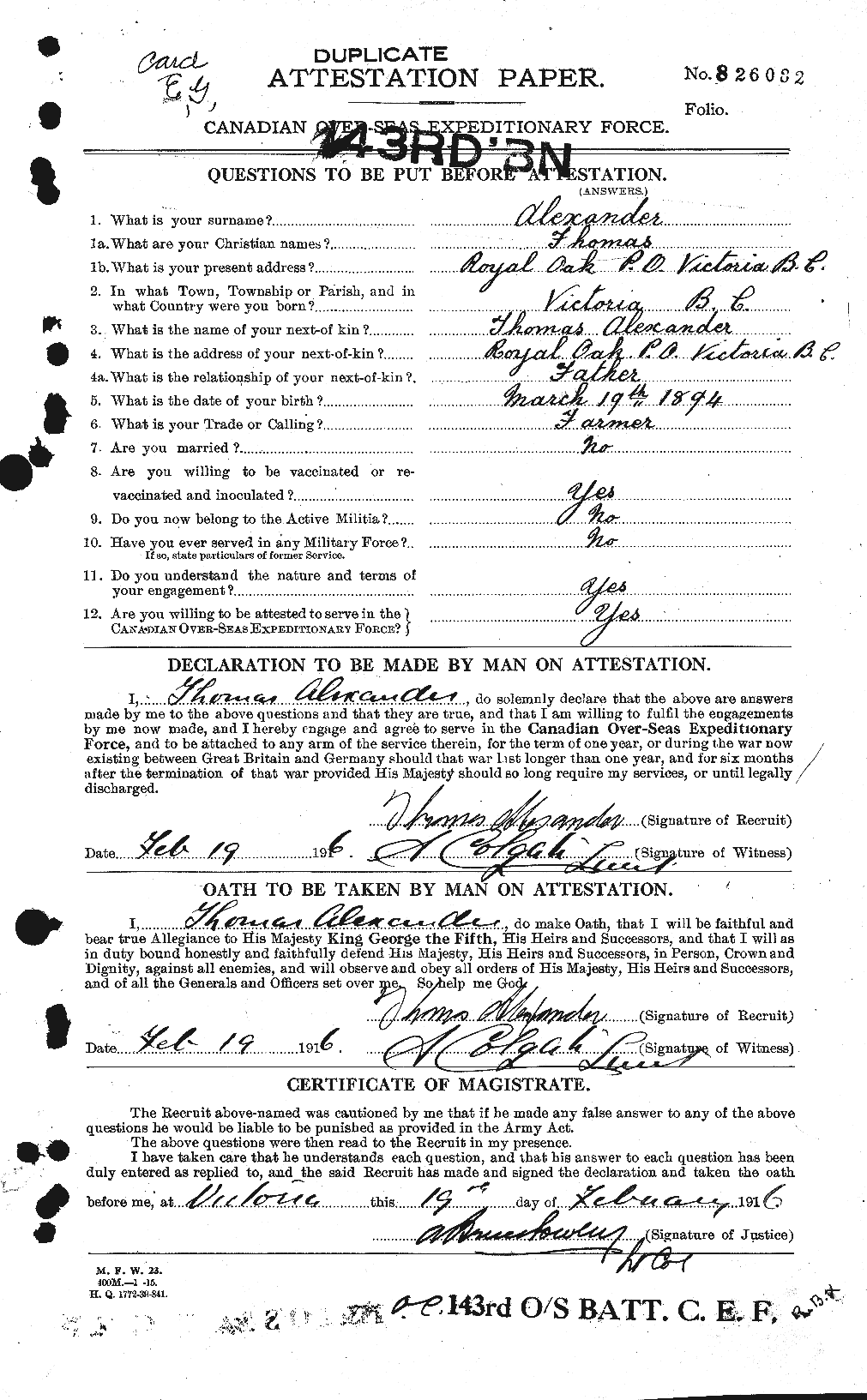 Personnel Records of the First World War - CEF 204366a