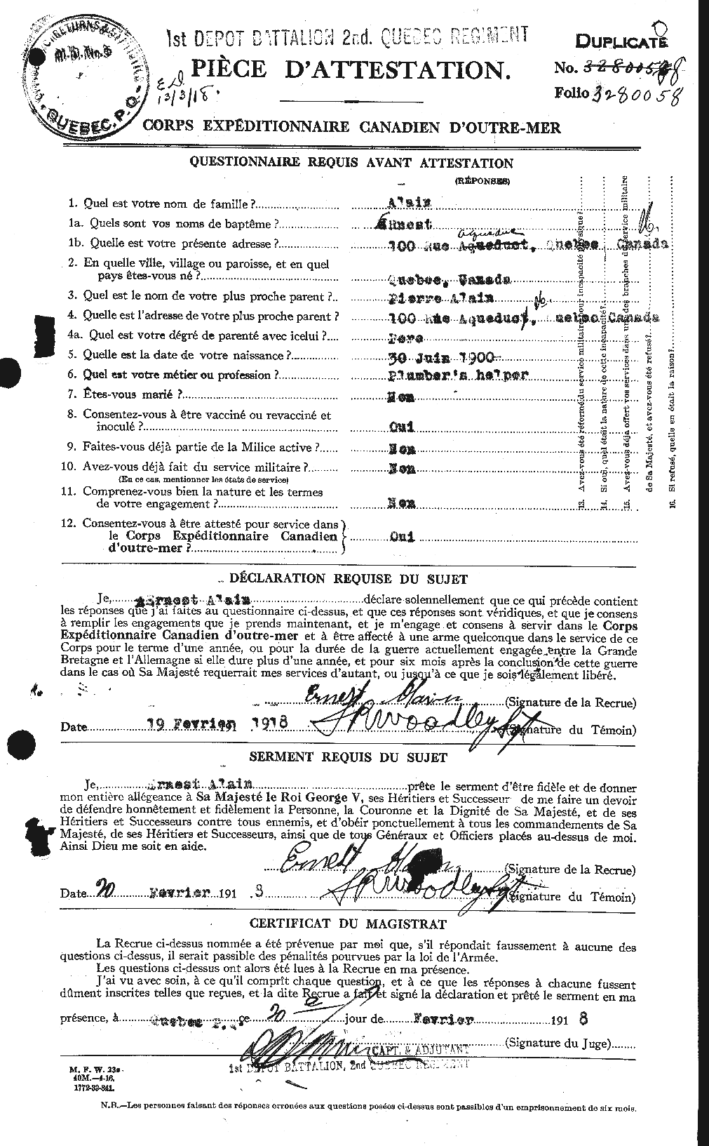 Personnel Records of the First World War - CEF 204493a