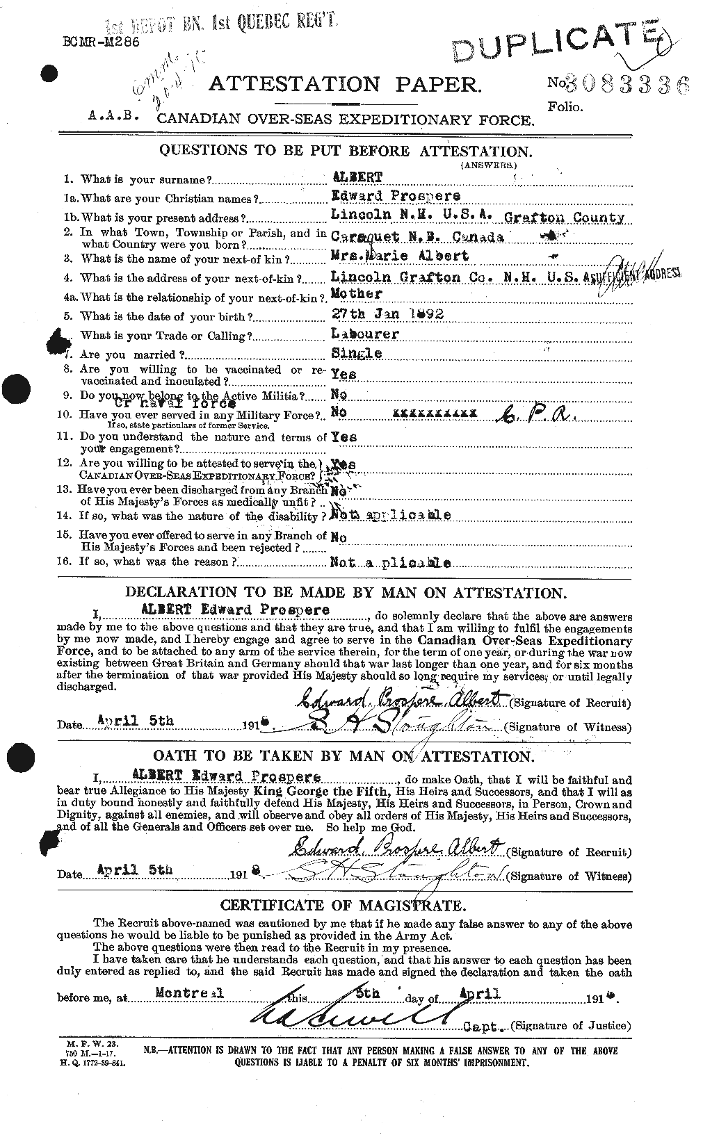 Personnel Records of the First World War - CEF 204576a
