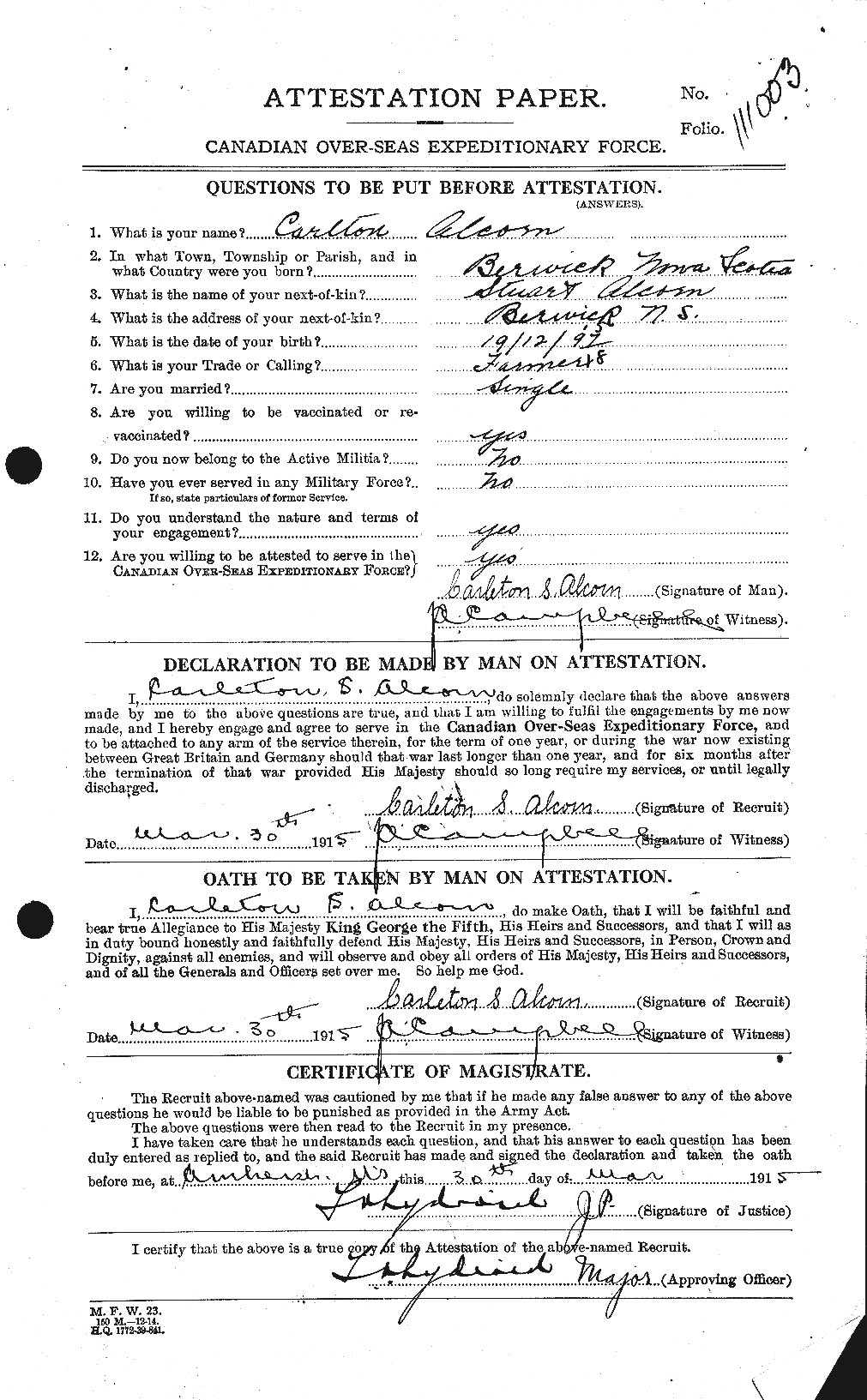Personnel Records of the First World War - CEF 204777a