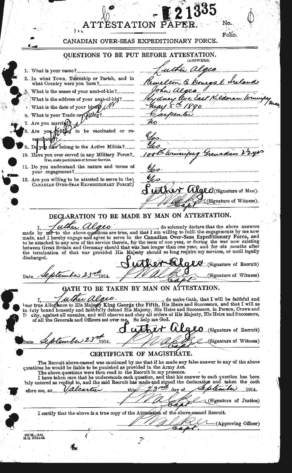 Personnel Records of the First World War - CEF 205043a