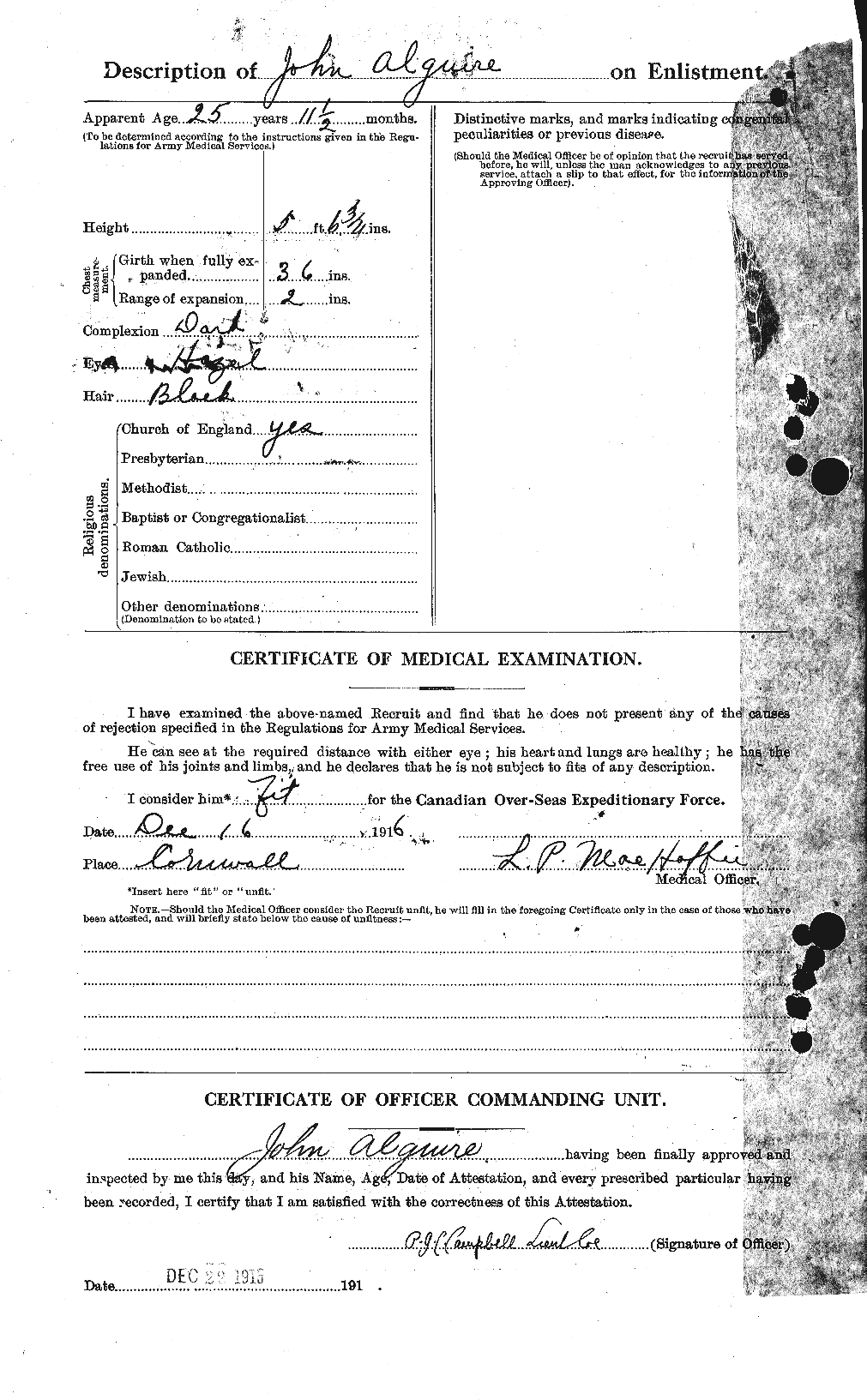 Personnel Records of the First World War - CEF 205081b
