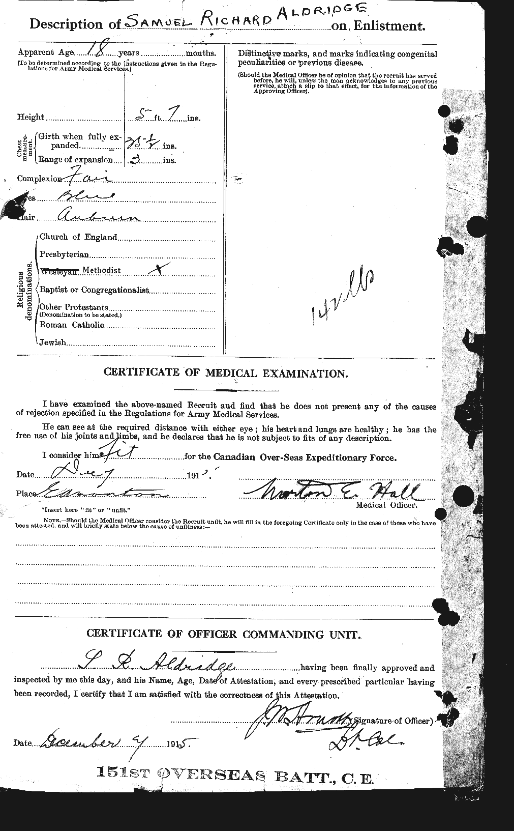 Dossiers du Personnel de la Première Guerre mondiale - CEC 205378b