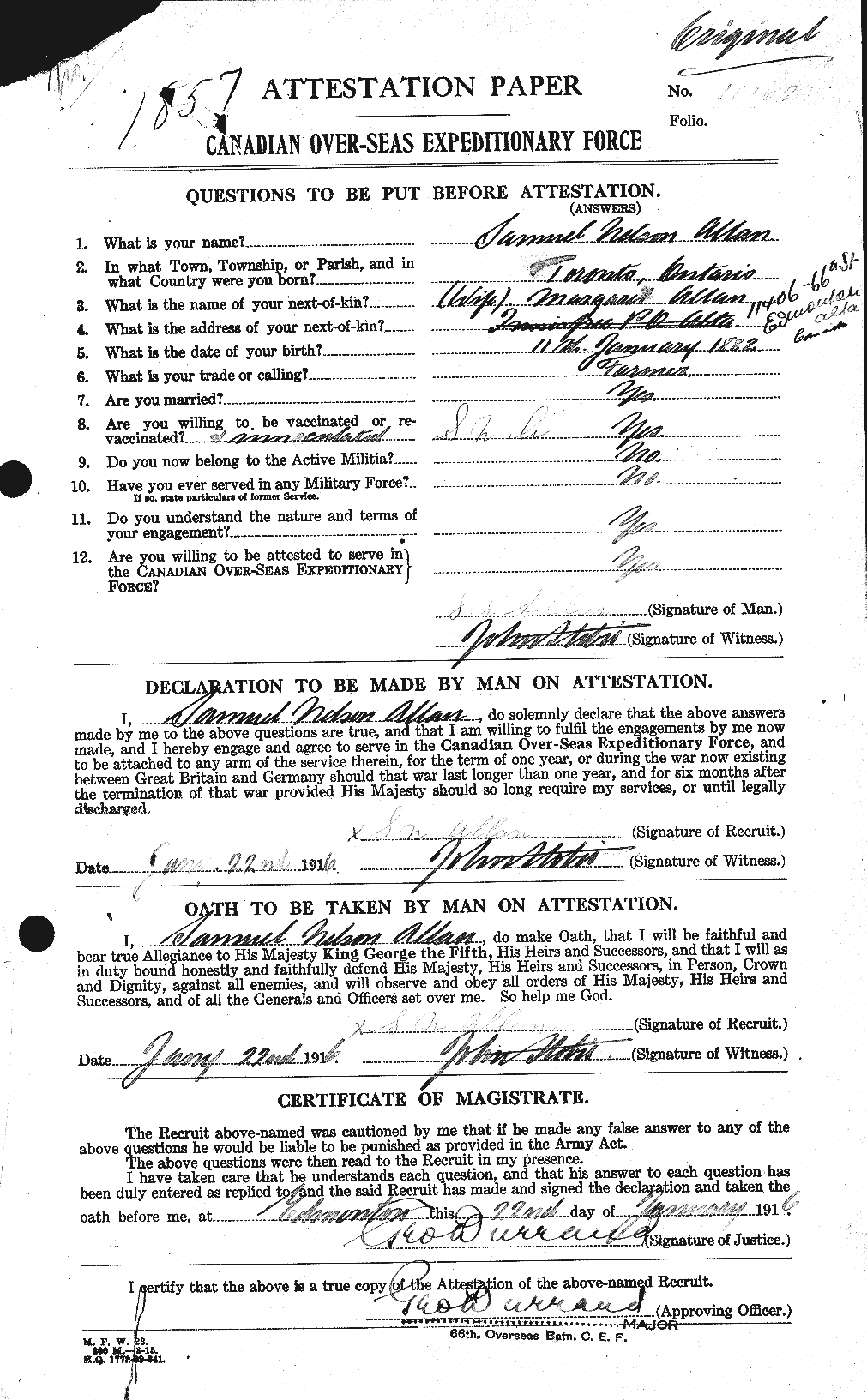 Personnel Records of the First World War - CEF 205427a