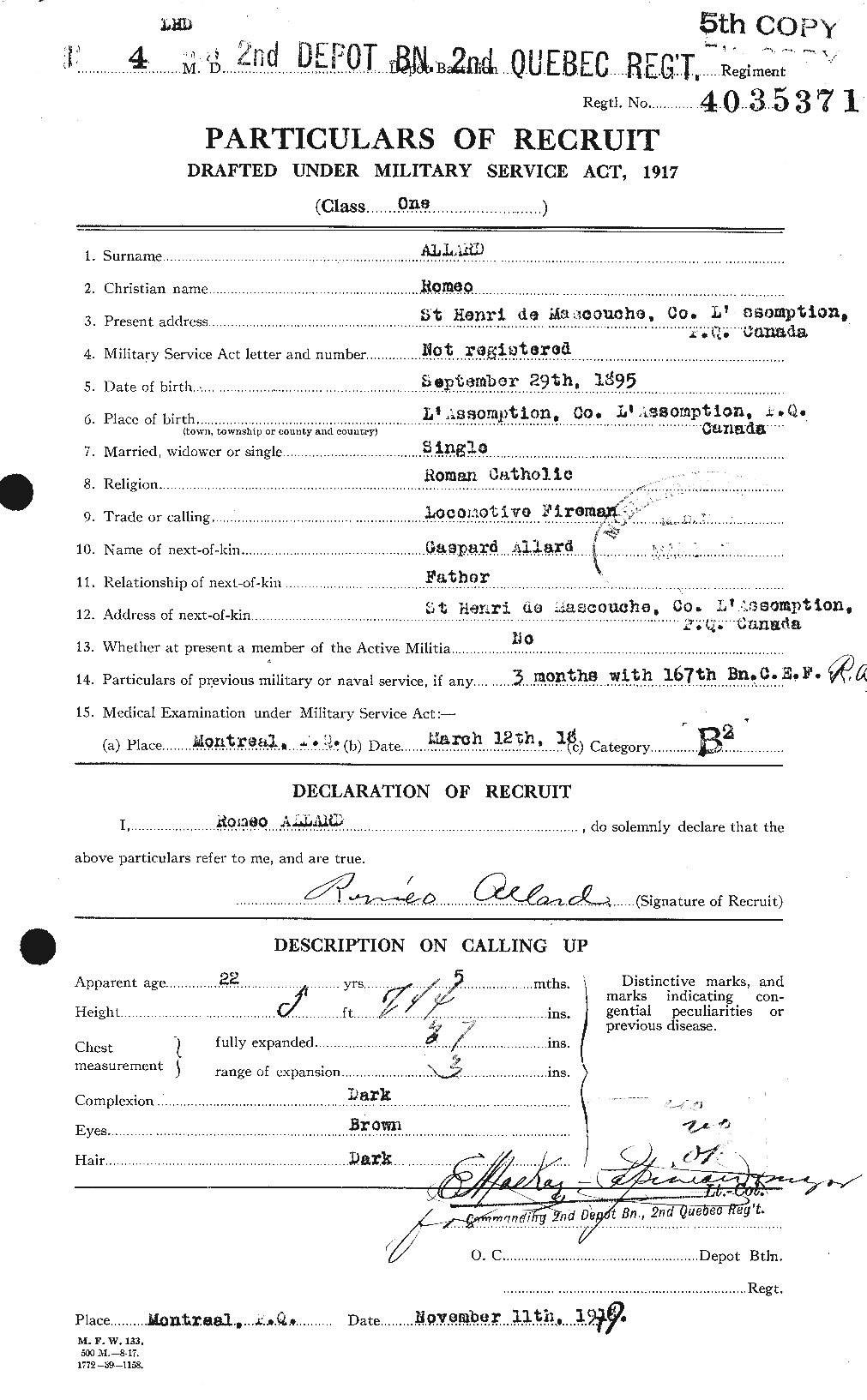Personnel Records of the First World War - CEF 205617a