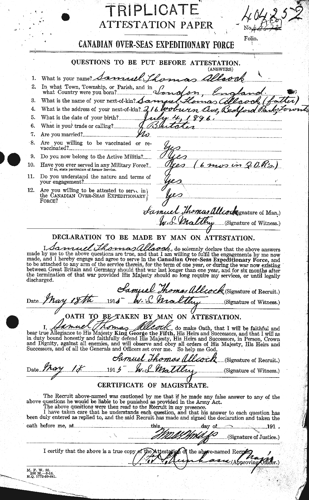 Personnel Records of the First World War - CEF 205695a