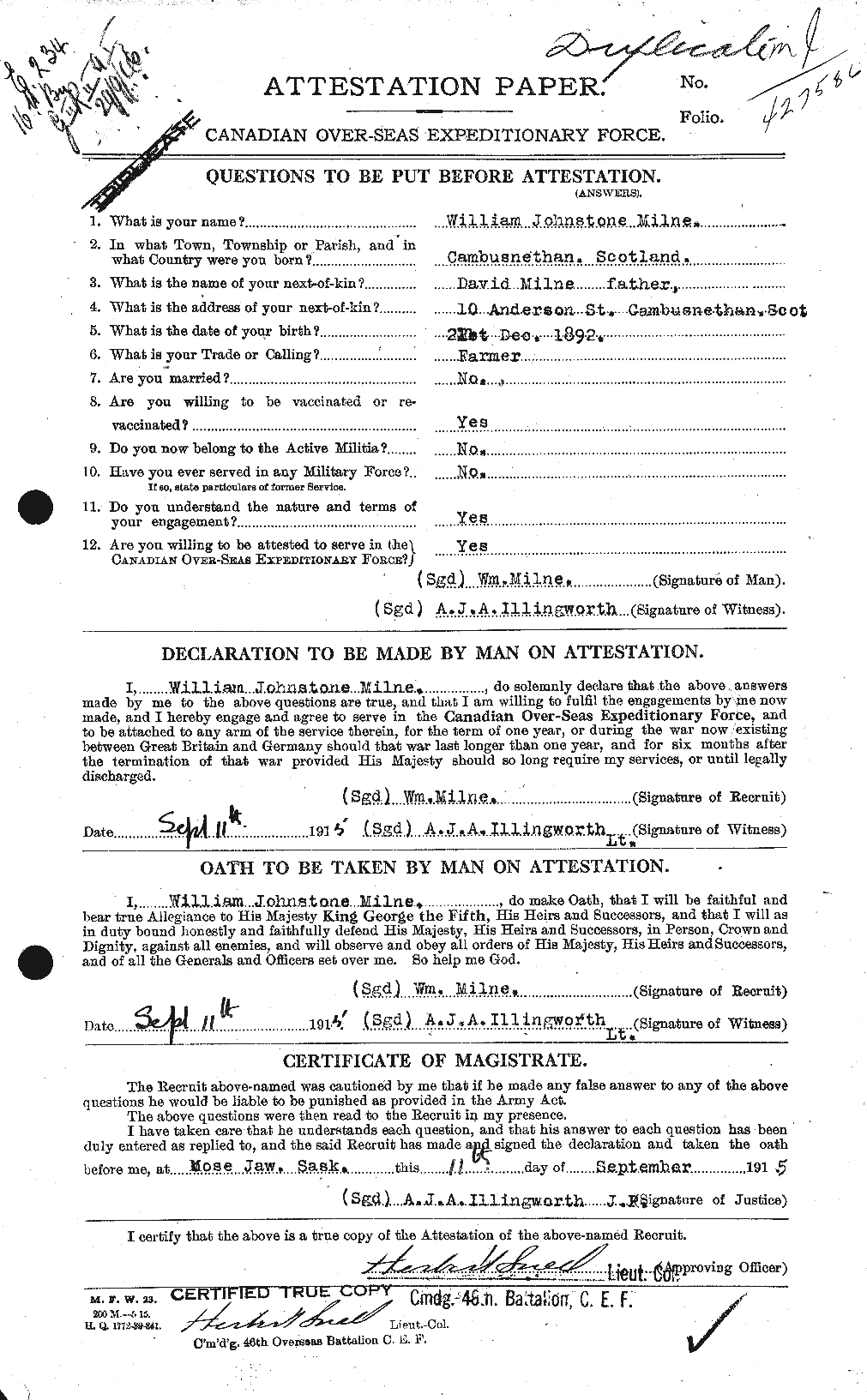 Personnel Records of the First World War - CEF 206286a