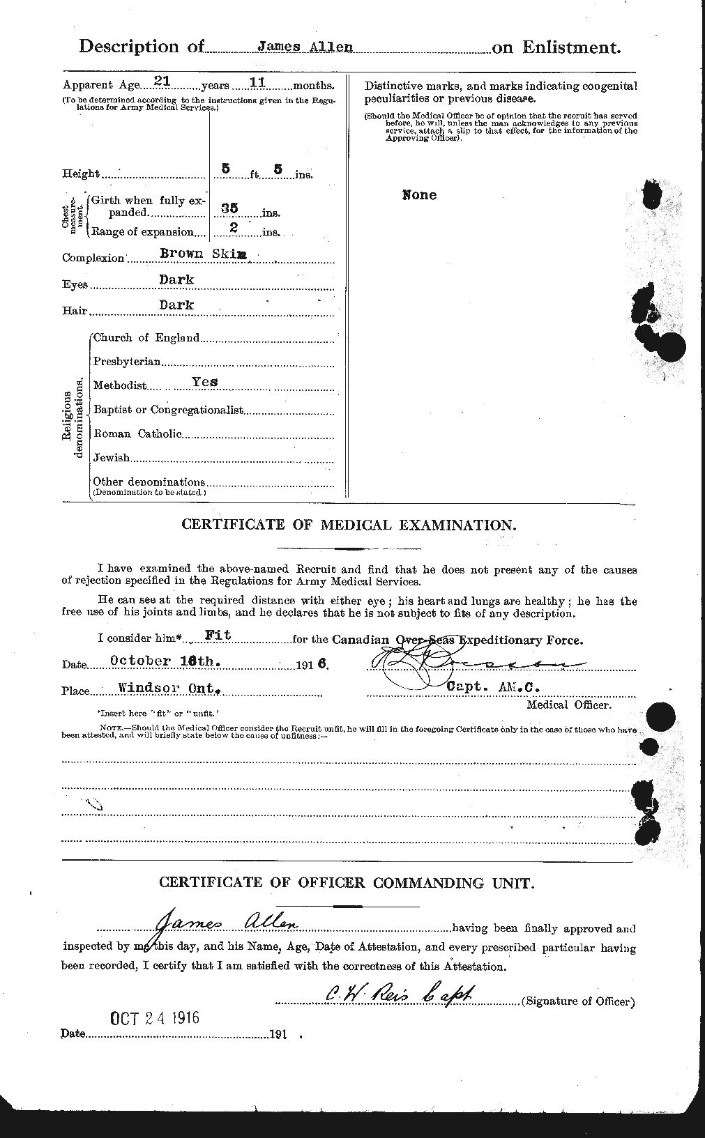 Dossiers du Personnel de la Première Guerre mondiale - CEC 206444b