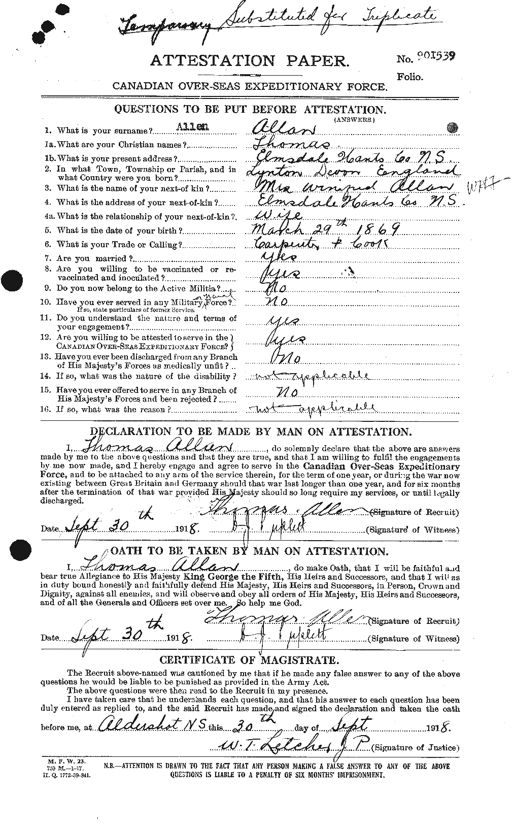 Personnel Records of the First World War - CEF 206985a