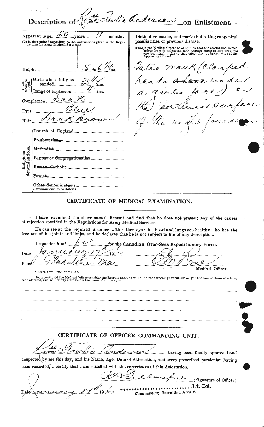 Personnel Records of the First World War - CEF 207207b