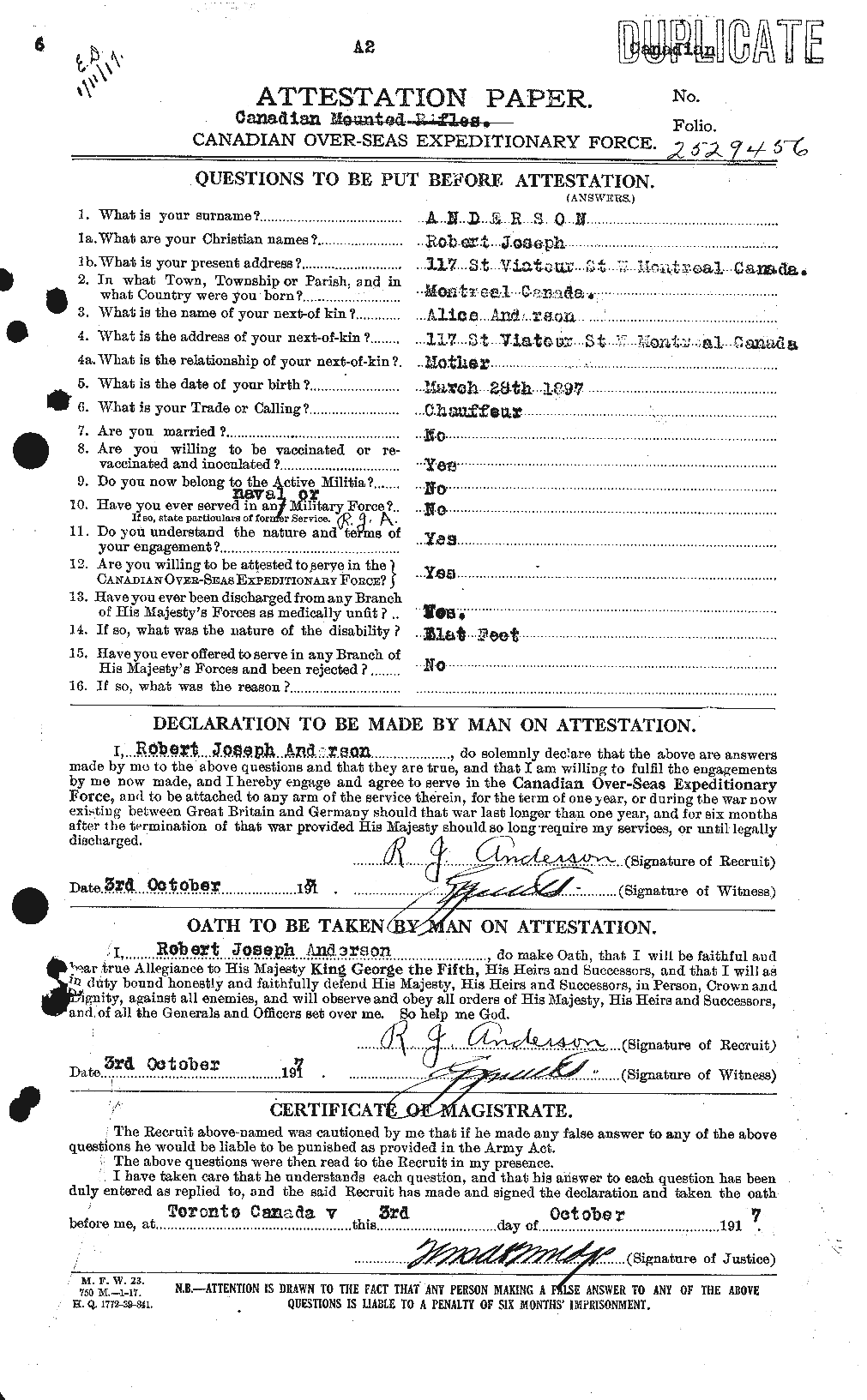 Personnel Records of the First World War - CEF 207238a