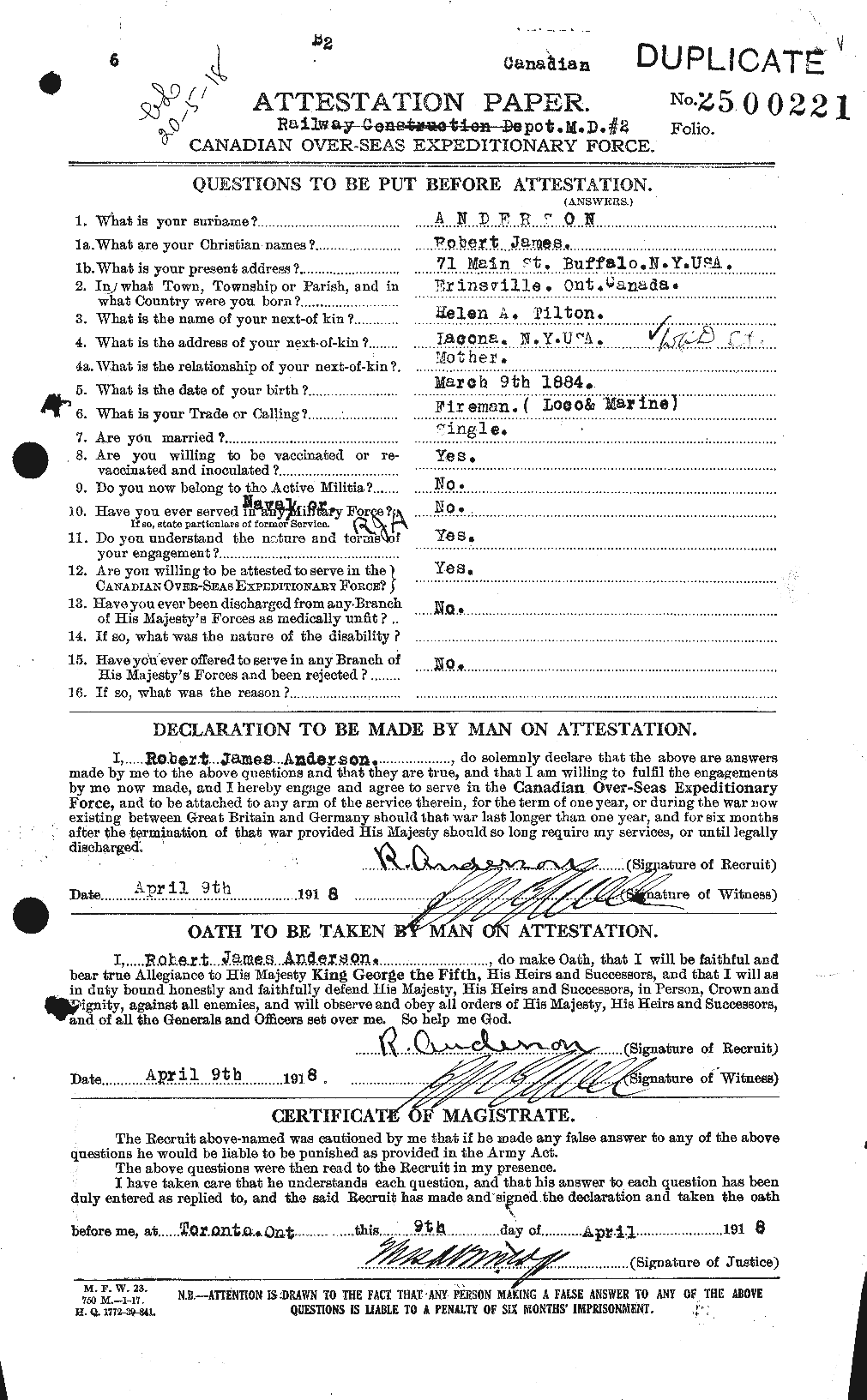 Personnel Records of the First World War - CEF 207242a