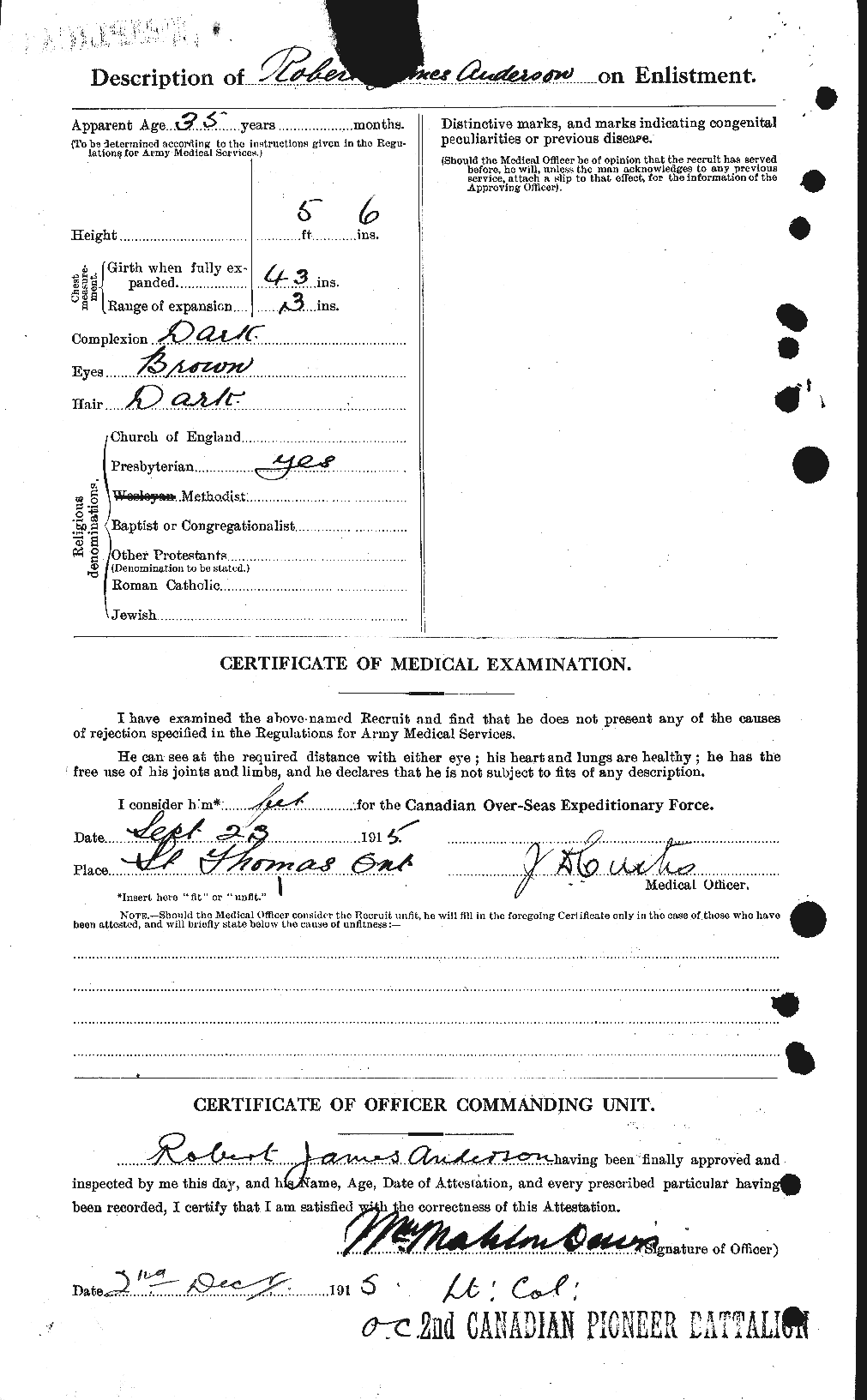 Personnel Records of the First World War - CEF 207243b