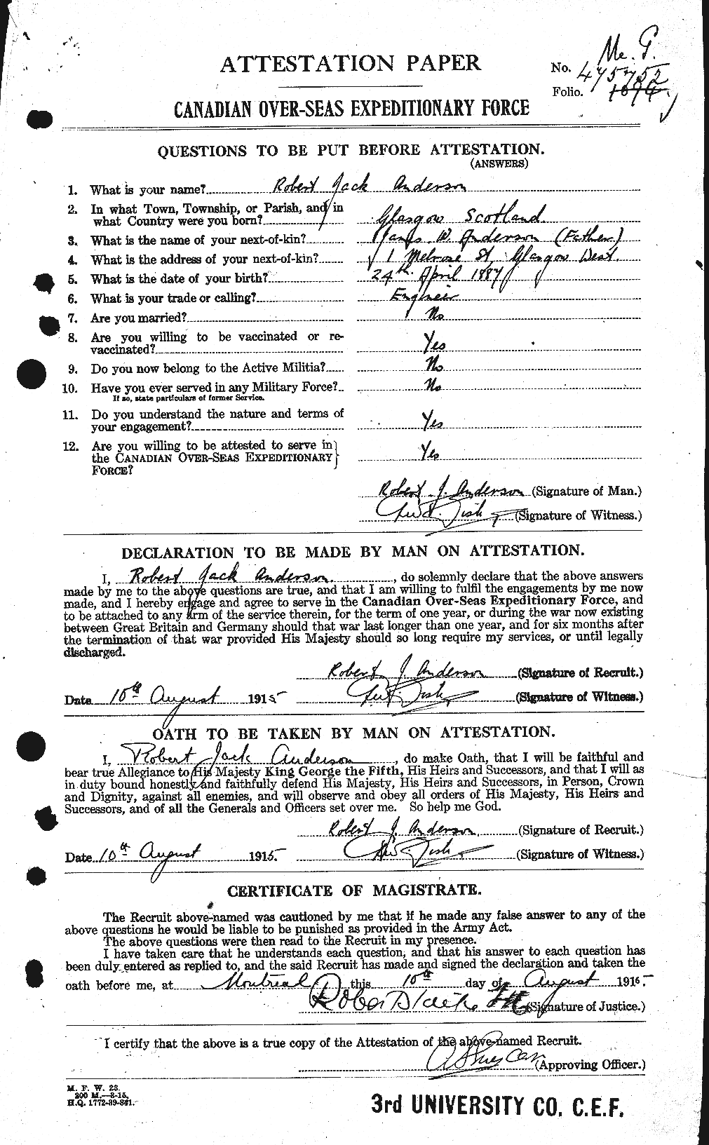 Personnel Records of the First World War - CEF 207246a