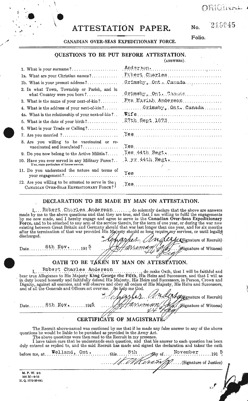 Personnel Records of the First World War - CEF 207264a