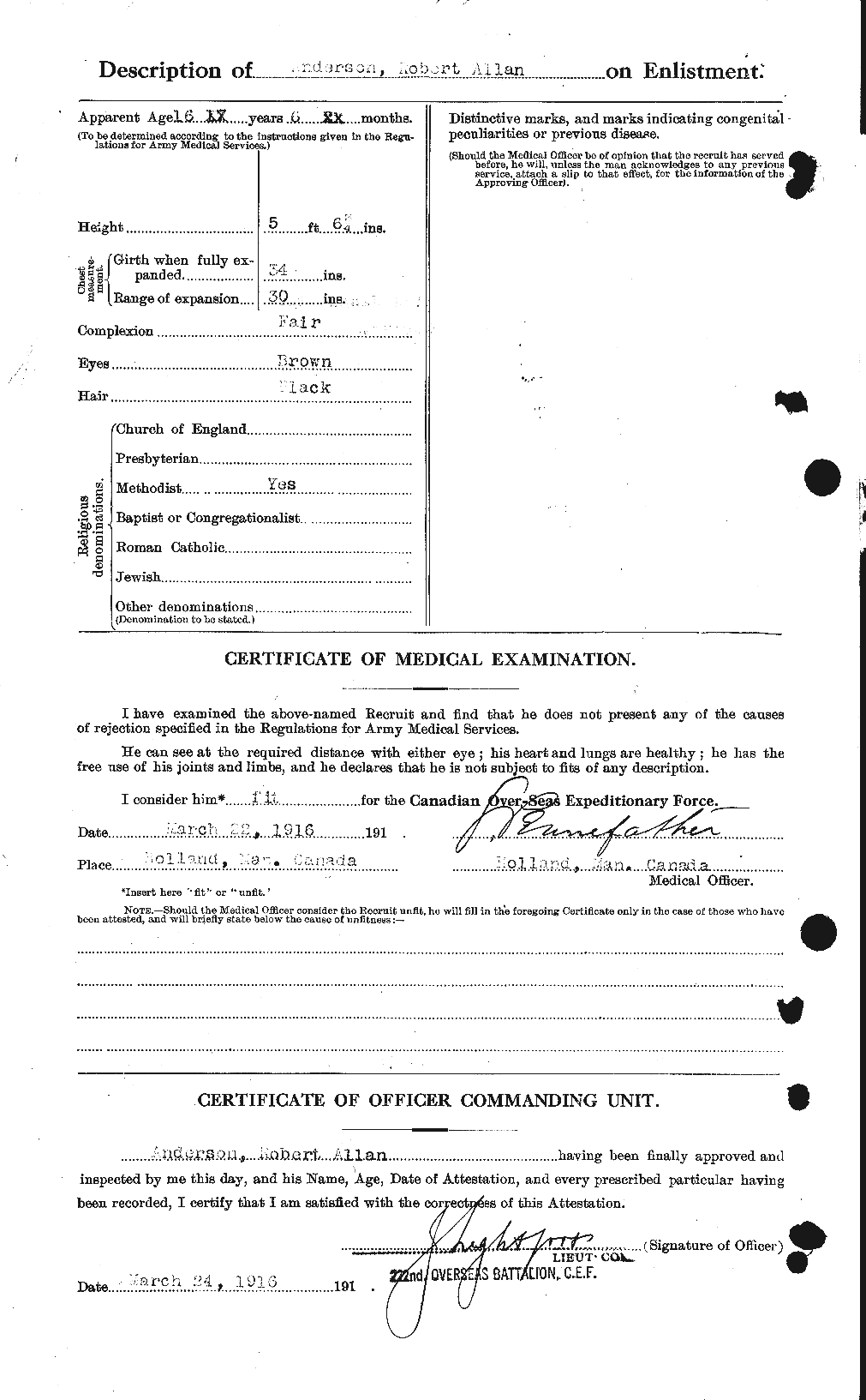 Personnel Records of the First World War - CEF 207272b