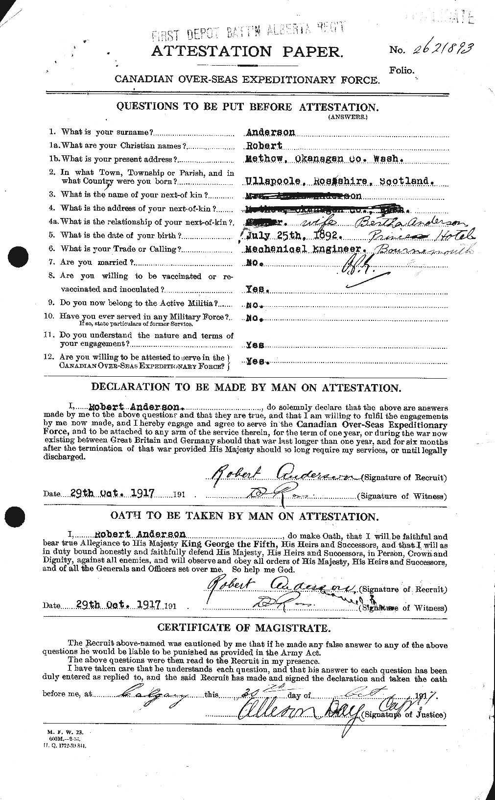 Personnel Records of the First World War - CEF 207276a