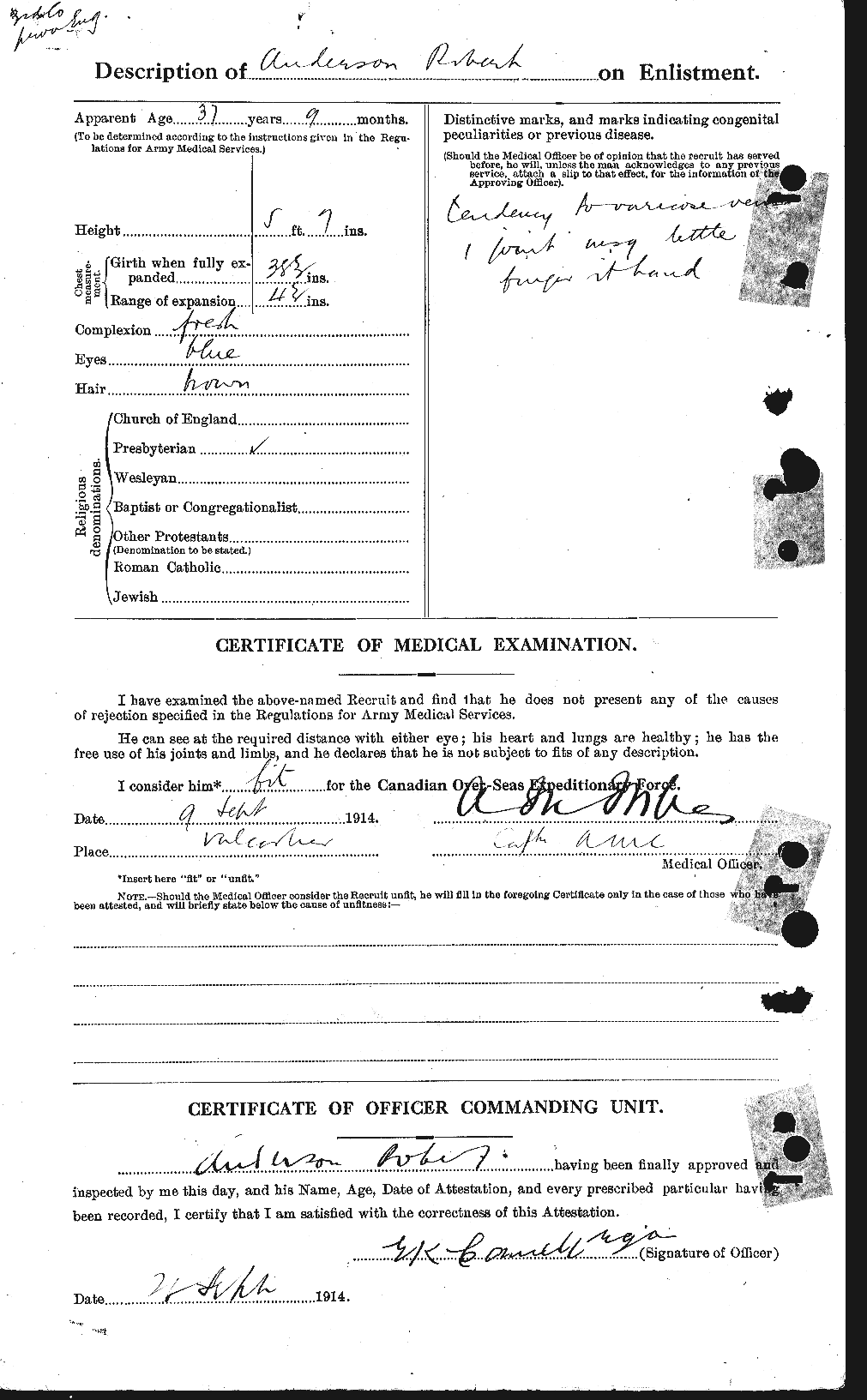 Personnel Records of the First World War - CEF 207309b