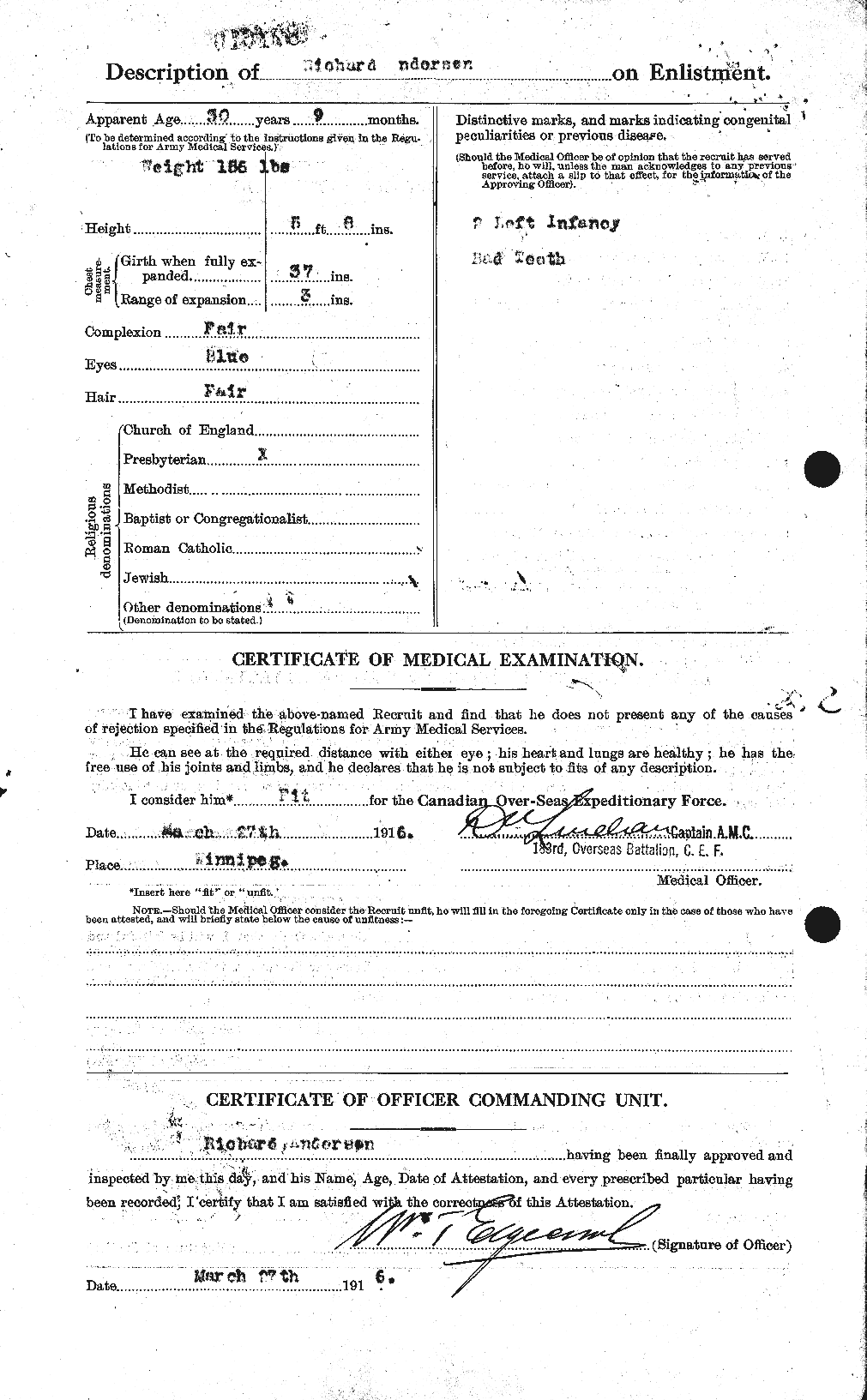 Personnel Records of the First World War - CEF 207319b
