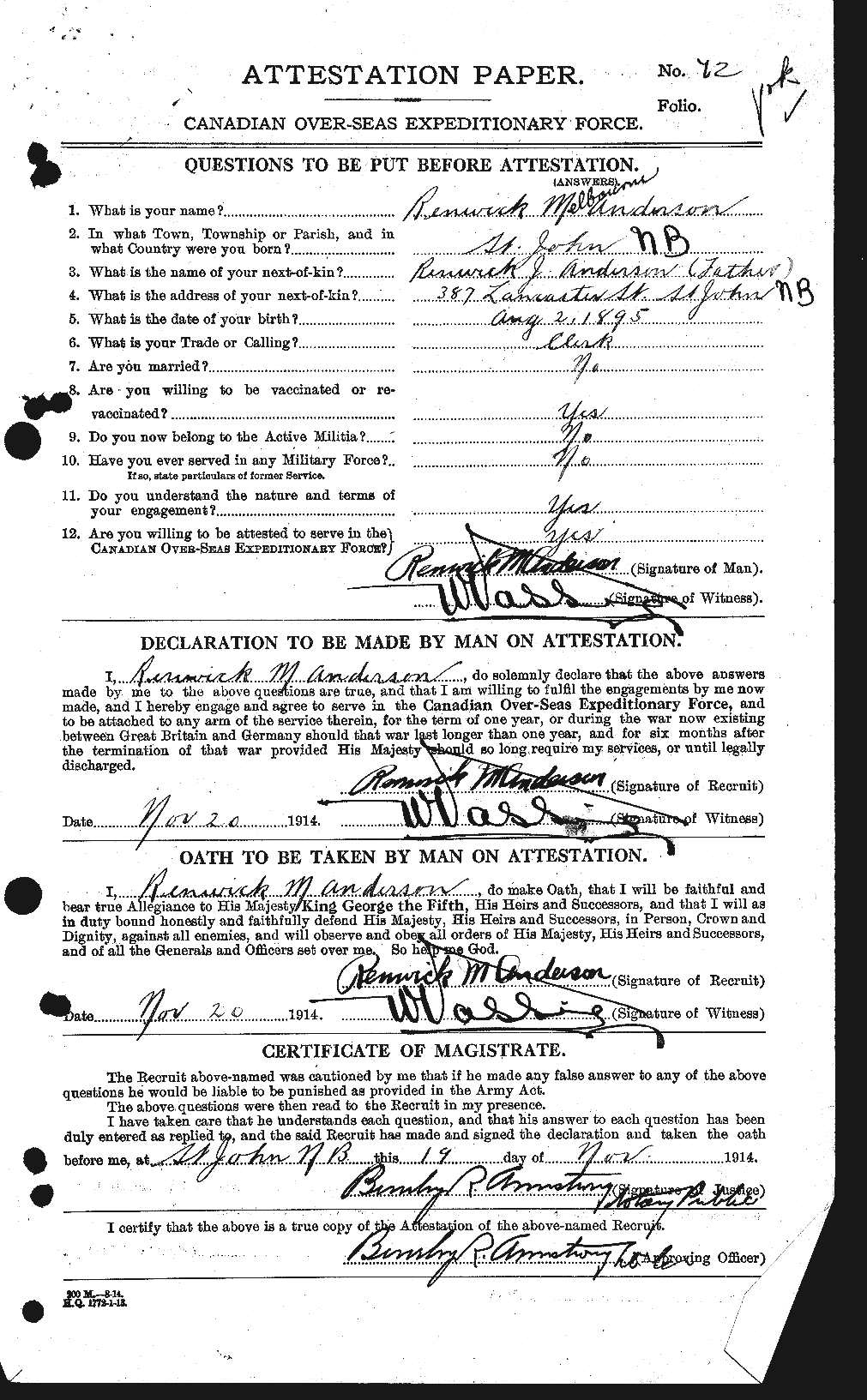 Personnel Records of the First World War - CEF 207324a