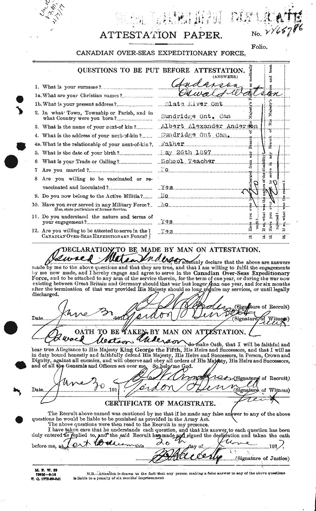Personnel Records of the First World War - CEF 207374a