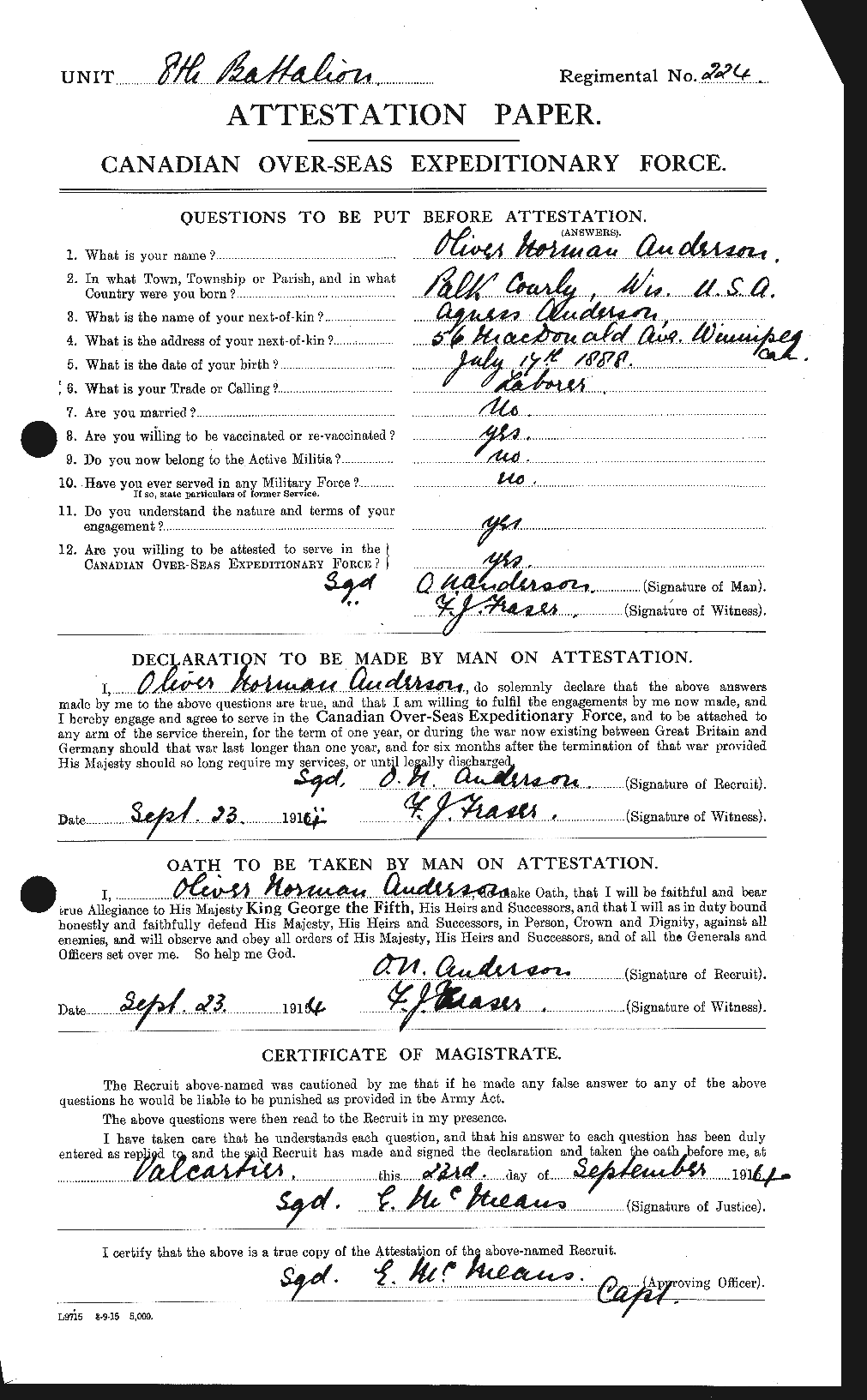 Personnel Records of the First World War - CEF 207394a