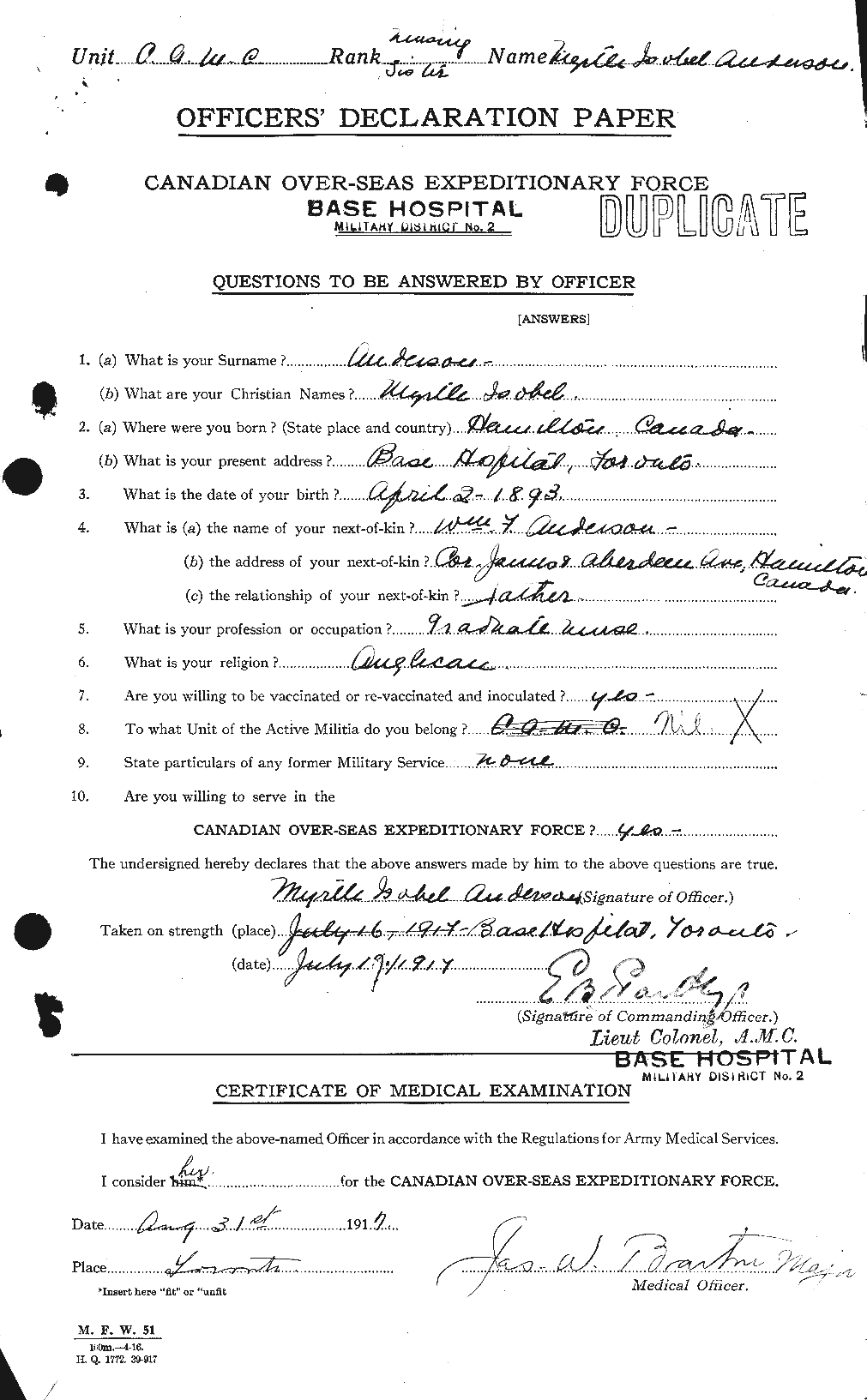 Personnel Records of the First World War - CEF 207440a