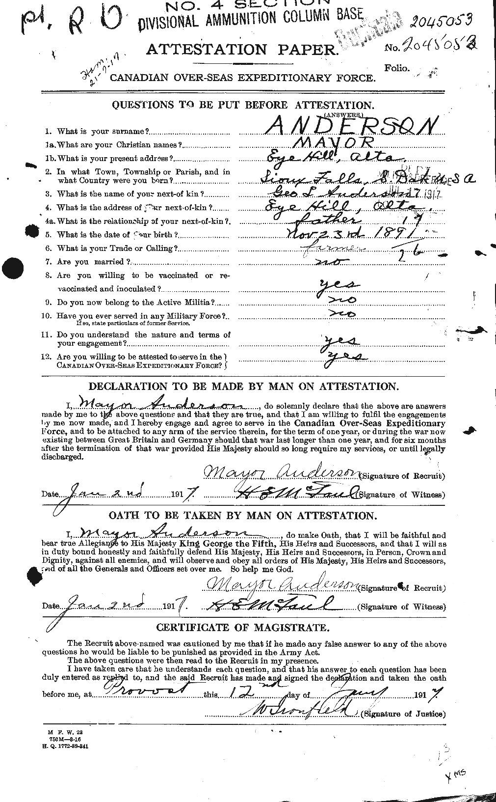 Personnel Records of the First World War - CEF 207459a