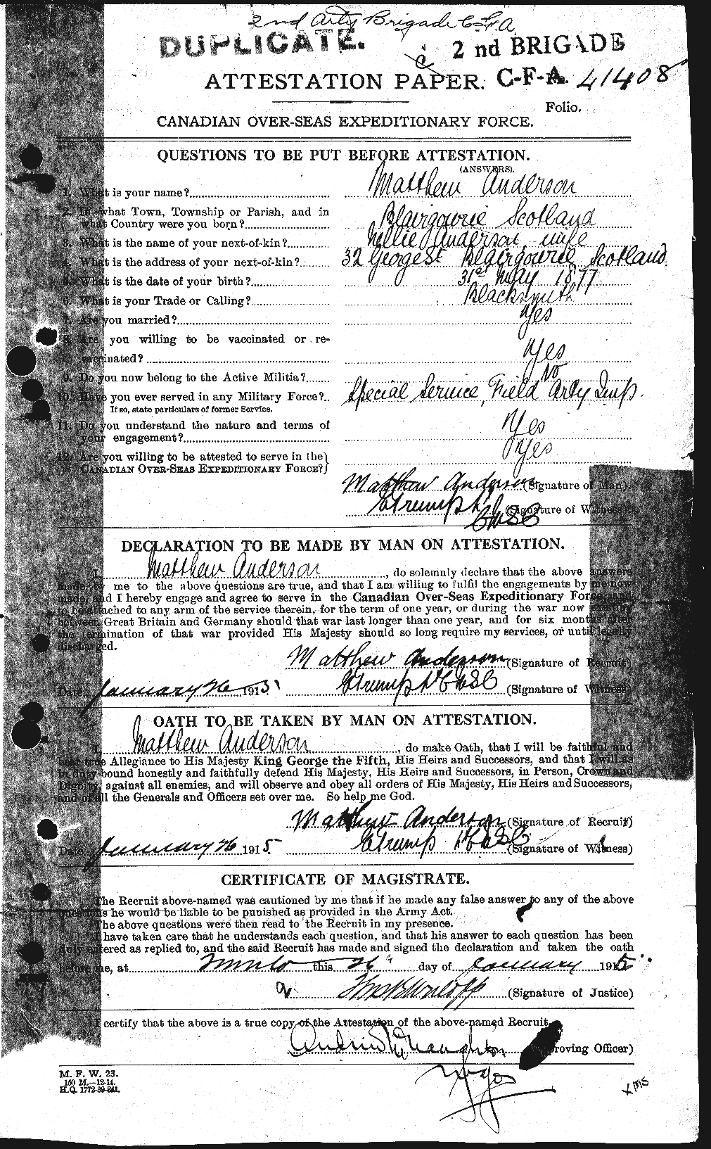 Personnel Records of the First World War - CEF 207467a
