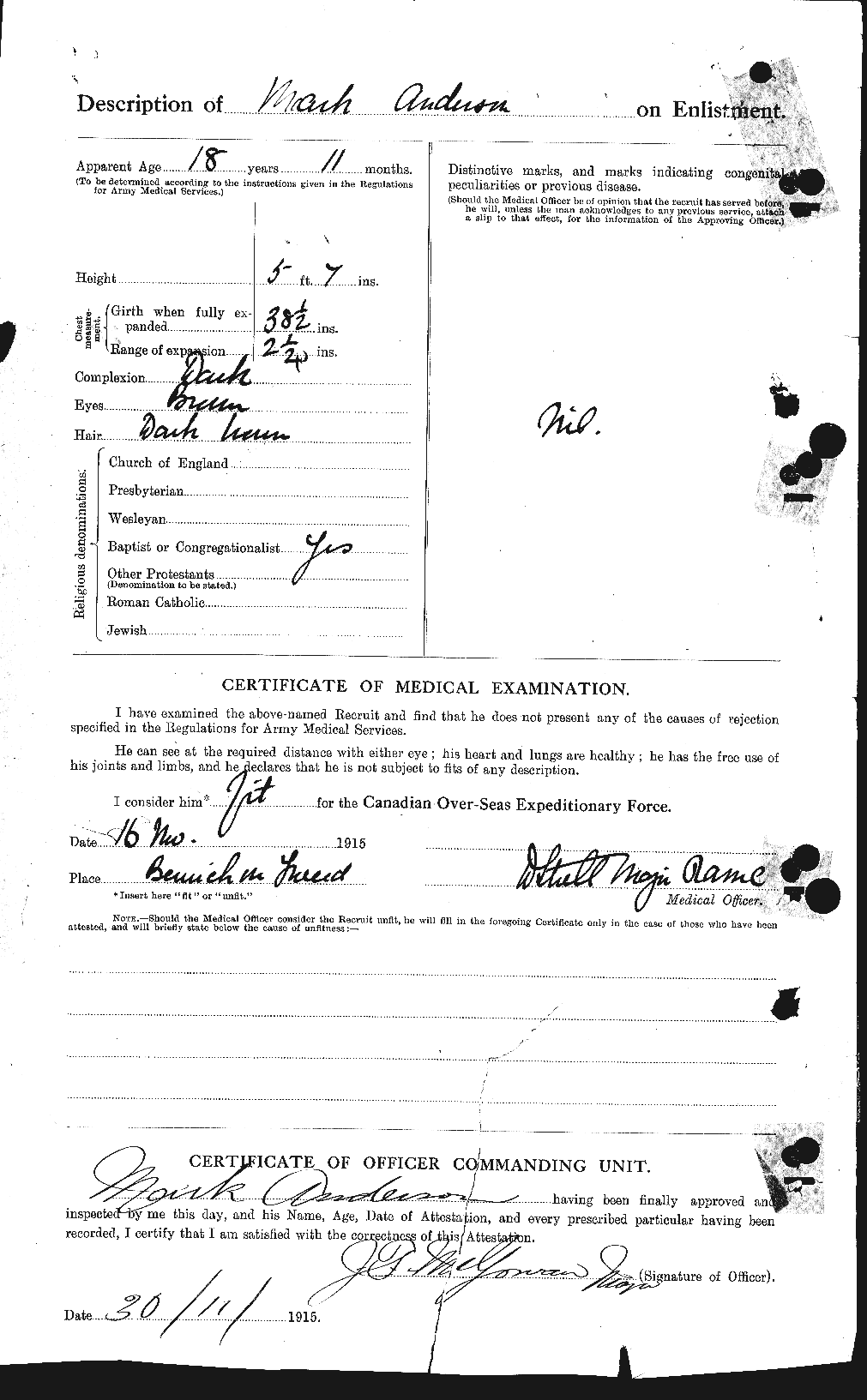 Personnel Records of the First World War - CEF 207483b