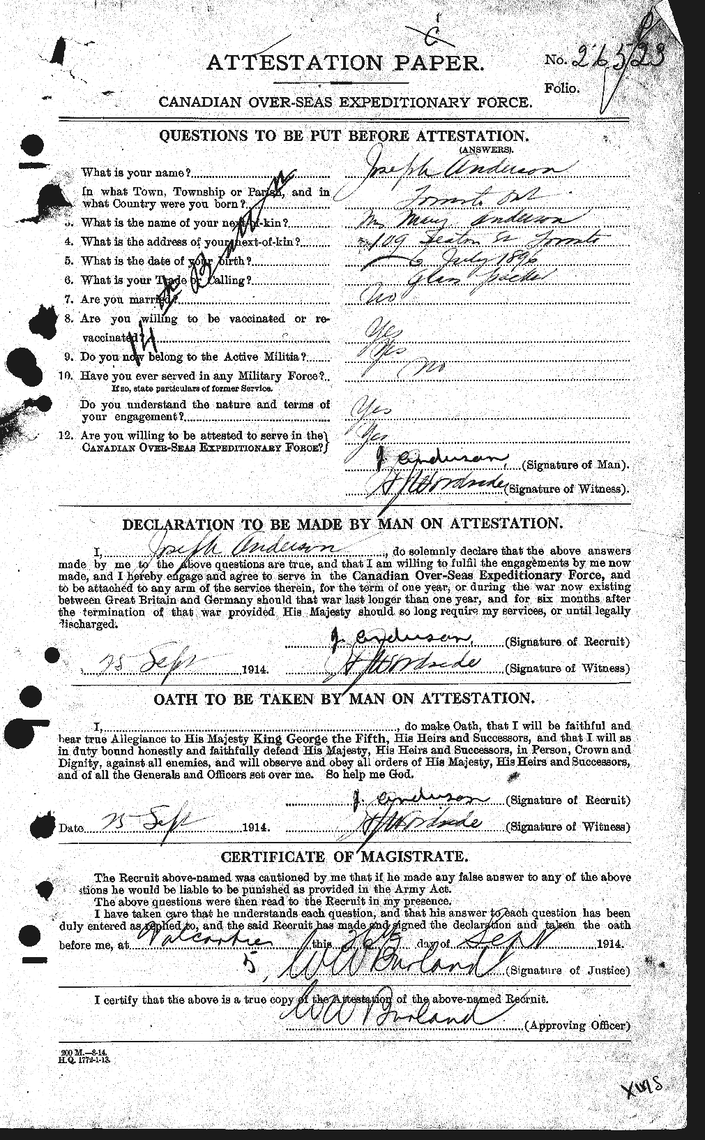 Personnel Records of the First World War - CEF 207505a