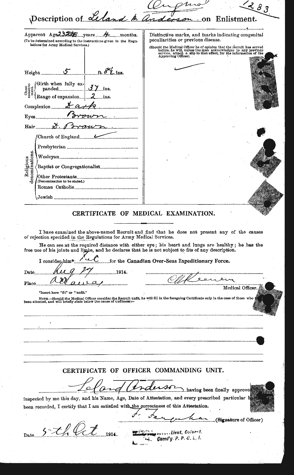 Personnel Records of the First World War - CEF 207527b
