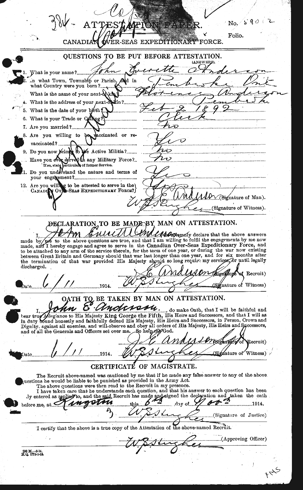 Personnel Records of the First World War - CEF 207666a